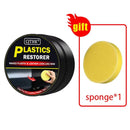Restaurador de plástico para carro, produtos de limpeza de carro com brilho preto, restauração de couro plástico, polimento automático e reparo, renovador de revestimento.