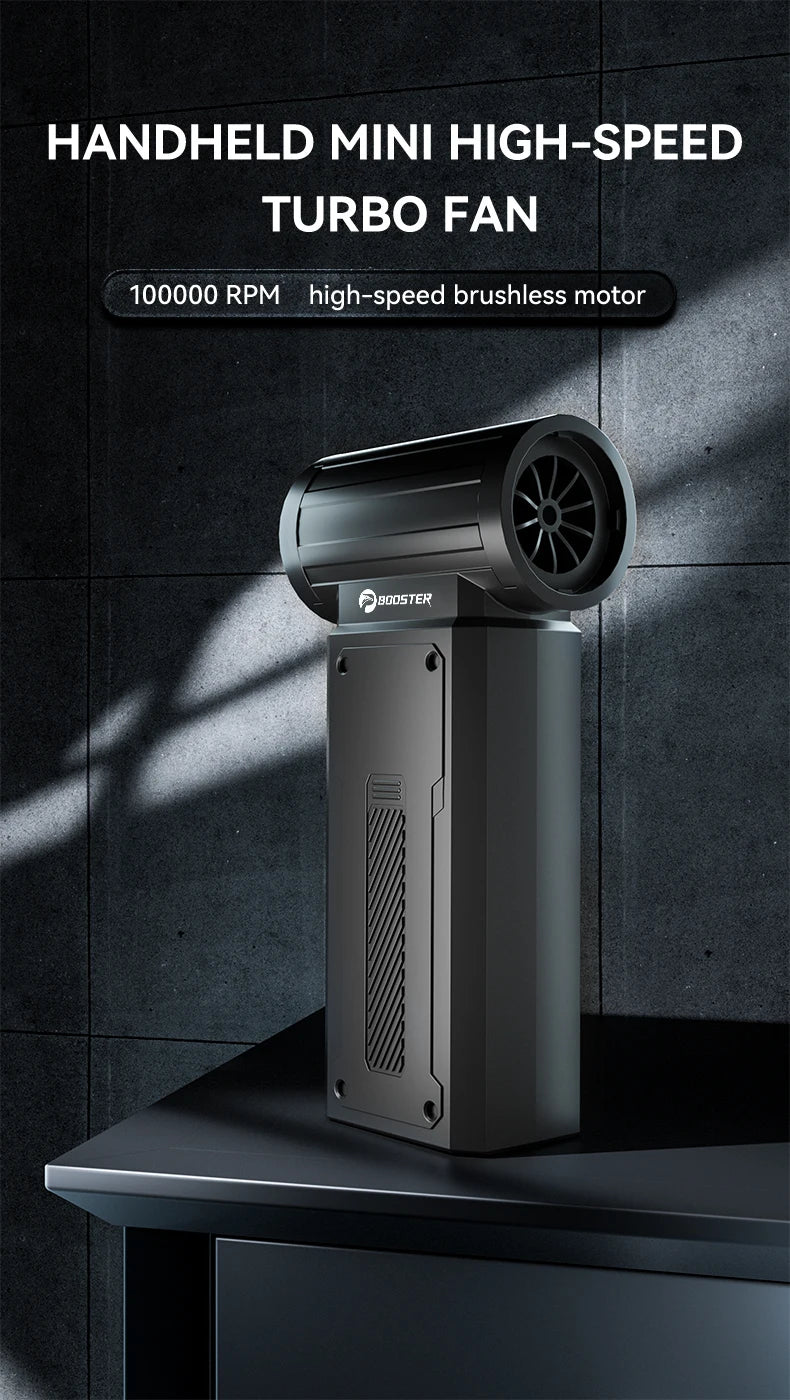 Mini Turbo Ventilador BOOSTER W01 — Potência Extrema em Tamanho Compacto
