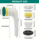 Escova Elétrica 5 em 1 — Limpeza Turbo para Banheiro, Cozinha e Toda a Casa