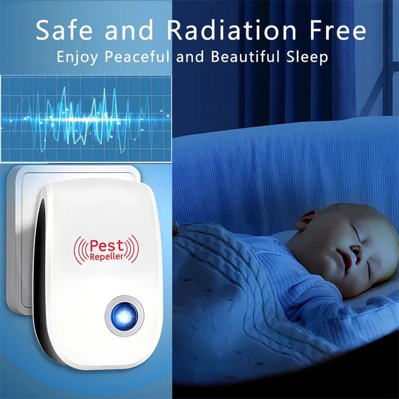 Repelente Ultrassônico de Pragas — Anti-Mosquitos, Anti-Baratas e Anti-Ratos • Proteção Sem Veneno