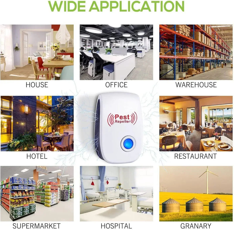 Repelente Ultrassônico de Pragas — Anti-Mosquitos, Anti-Baratas e Anti-Ratos • Proteção Sem Veneno