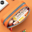 Estojo de lona camuflado com zíper duplo, bolsa de lápis para meninos e meninas, bolsa de papelaria escolar, material de estudante, estojo de caneta.