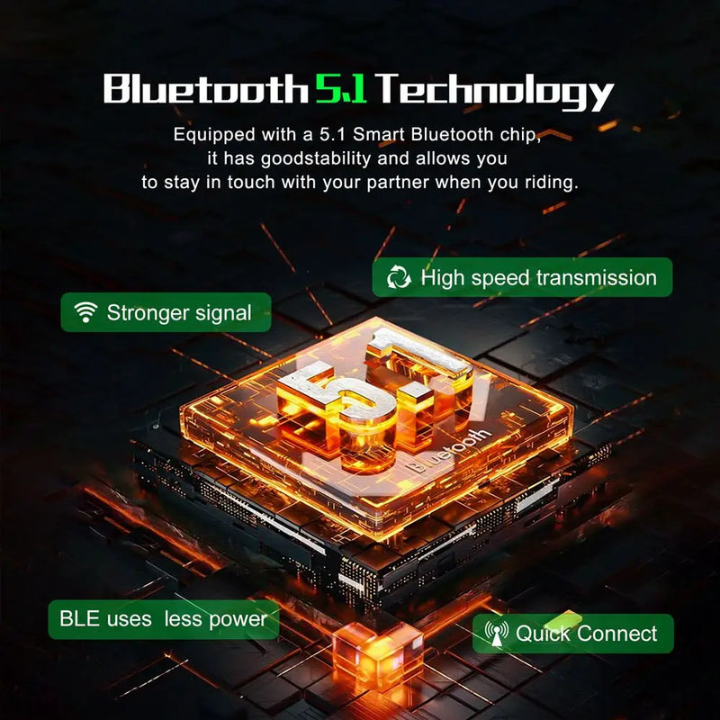 Headset Bluetooth - Intercomunicador de Capacete EJEAS V6 PRO+ – Bluetooth 5.1, À Prova d’Água, Alcance de 800m, para até 6 Pilotos